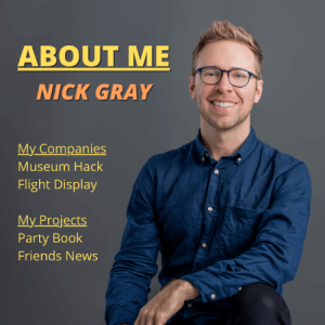 image of Nick Gray with text on top that says ABOUT ME NICK GRAY, and MY COMPANIES and MY PROJECTS