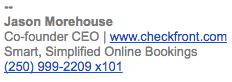 Jose Morehouse at Checkfront signature