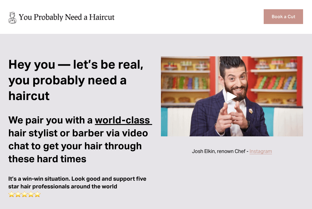 haircut via video chat with a world-class hair stylist