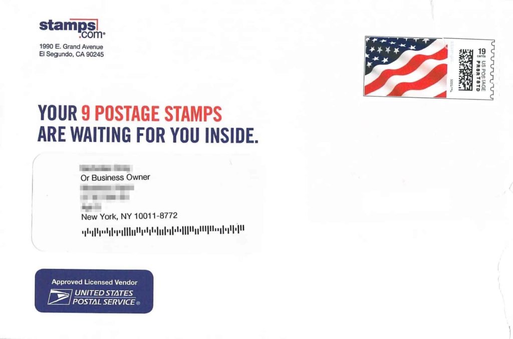 White envelope with typical return address and to address fields