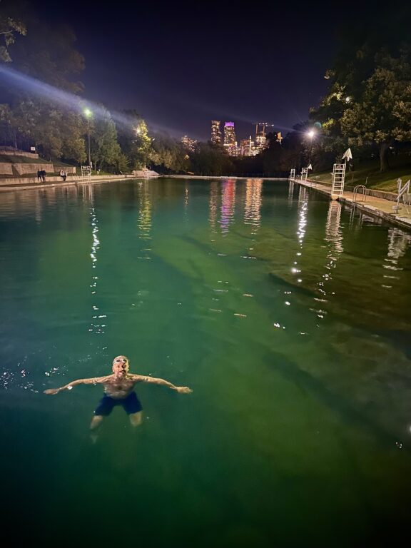 Man in swimming pool