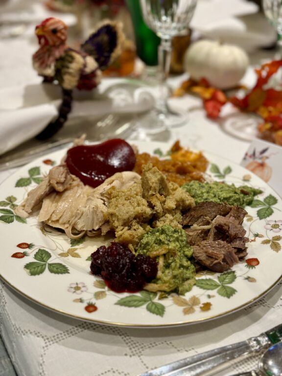 Plate full of food