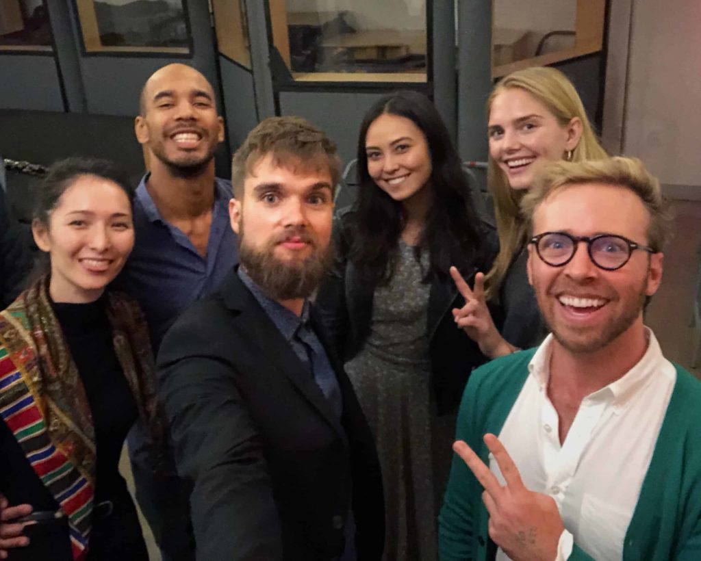 Group of very attractive diverse friends, three women and three men