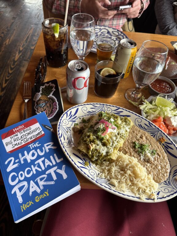 food and a book