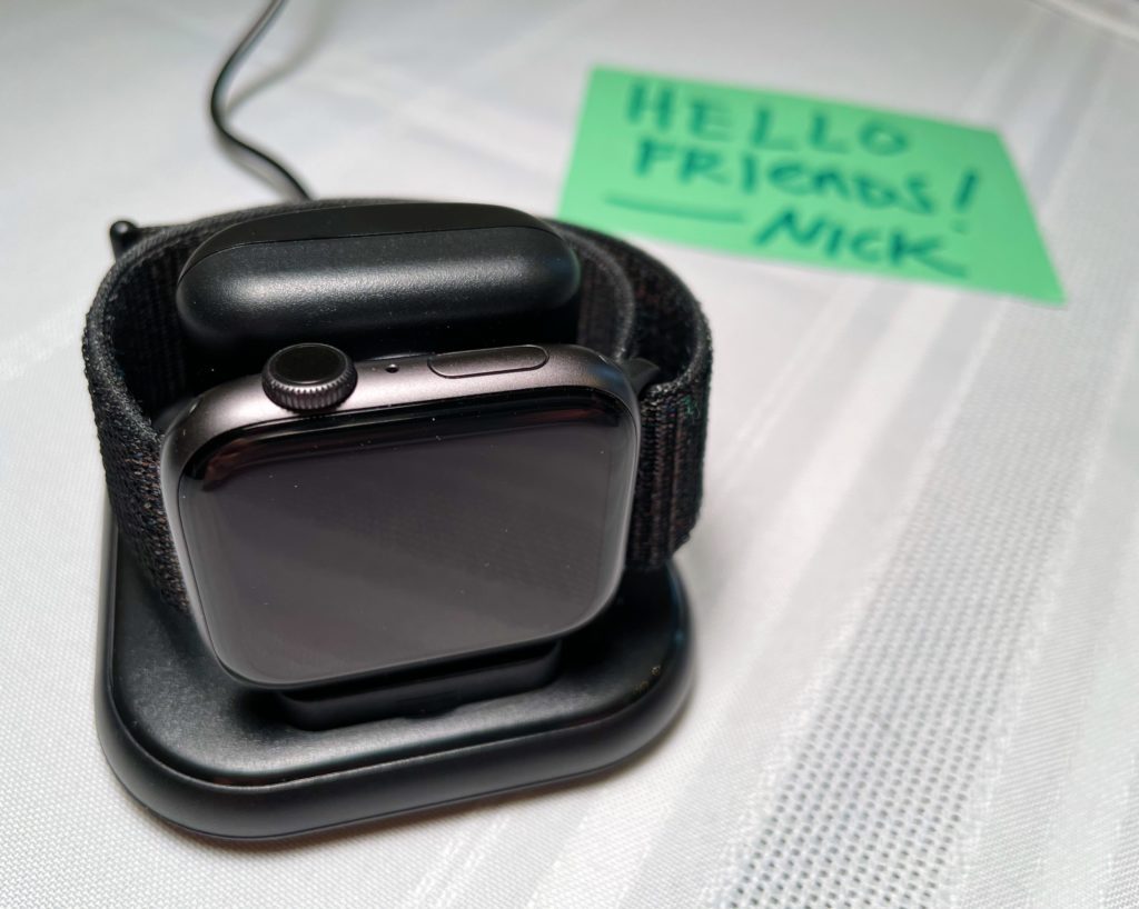 Apple Watch stand that I use near my bed, I got it on Amazon