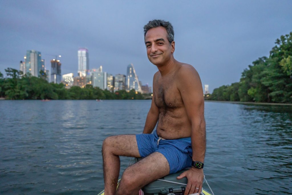 Andrew Warner on Lady Bird Lake.