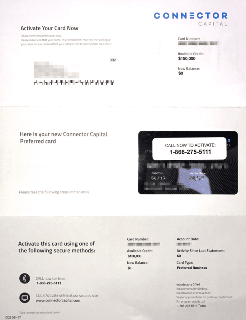 Direct mail letter from Connector Capital to small business owners