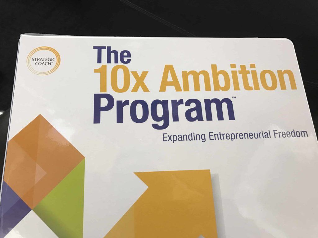 Binder cover for The 10x Ambition Program of Strategic Coach in Toronto, Canada