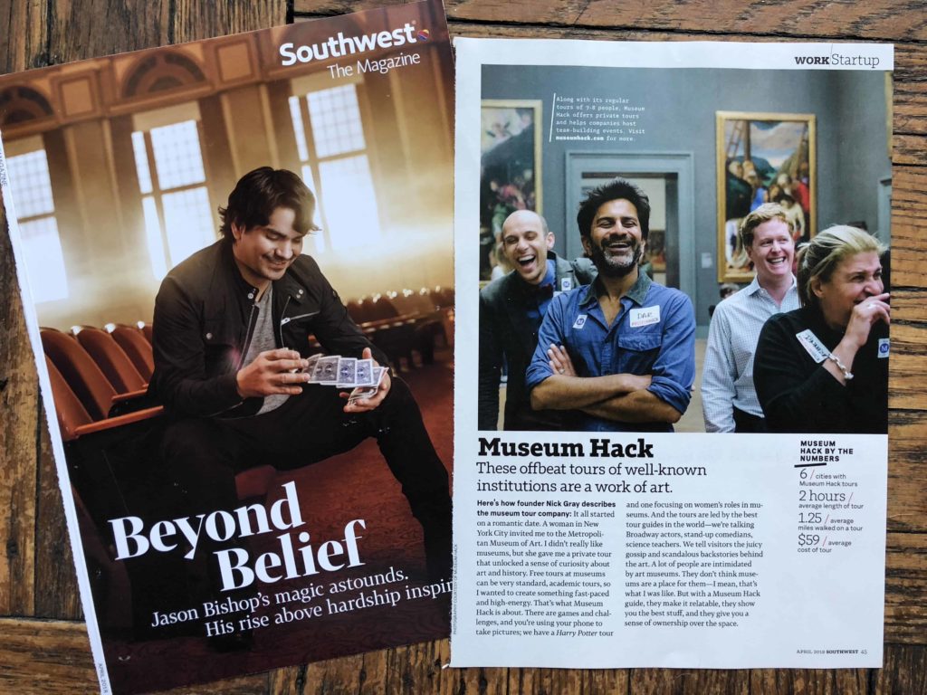 April 2018 cover and feature of Museum Hack