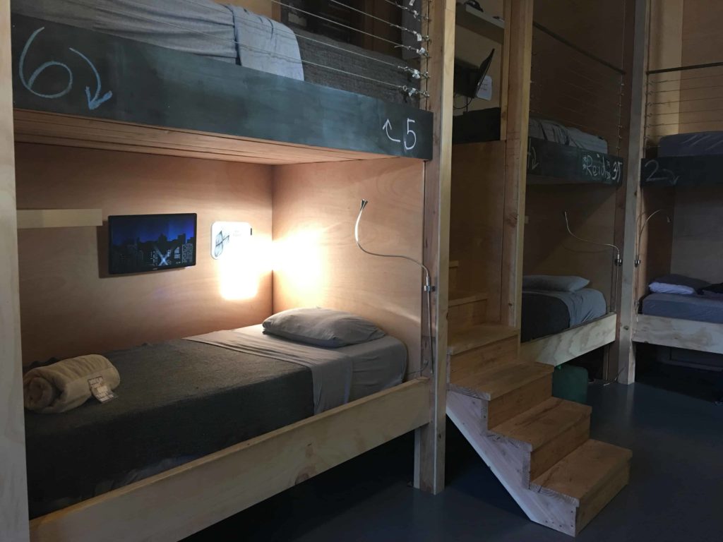 Bunk beds inside Podshare Downtown LA for my Podshare review post