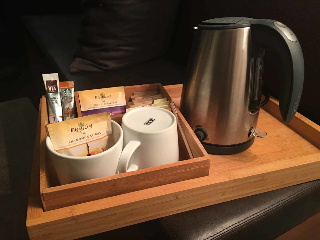 Coffee and tea set at The James in New York