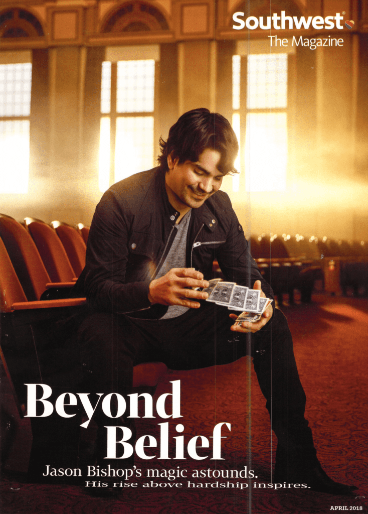 Jason Bishop on the cover doing a magic trick