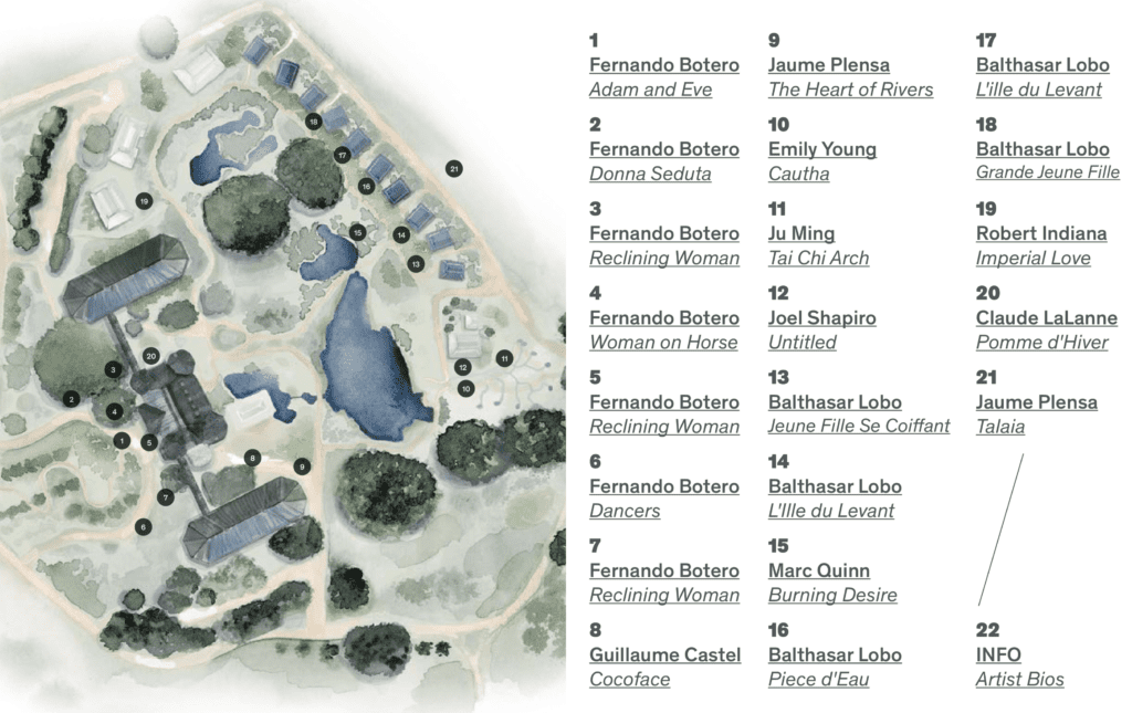photo of the Map of the Sculptures at Sensei Lanai