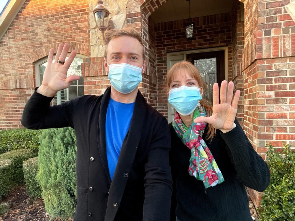 Me and Nancy Peham, a professional organizer who services Plano Frisco Allen and more in North Dallas, standing in front of my house in Frisco