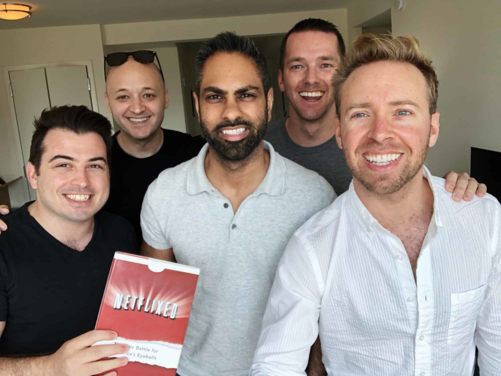 Five attractive gentleman doing a sophisticated Sunday activity