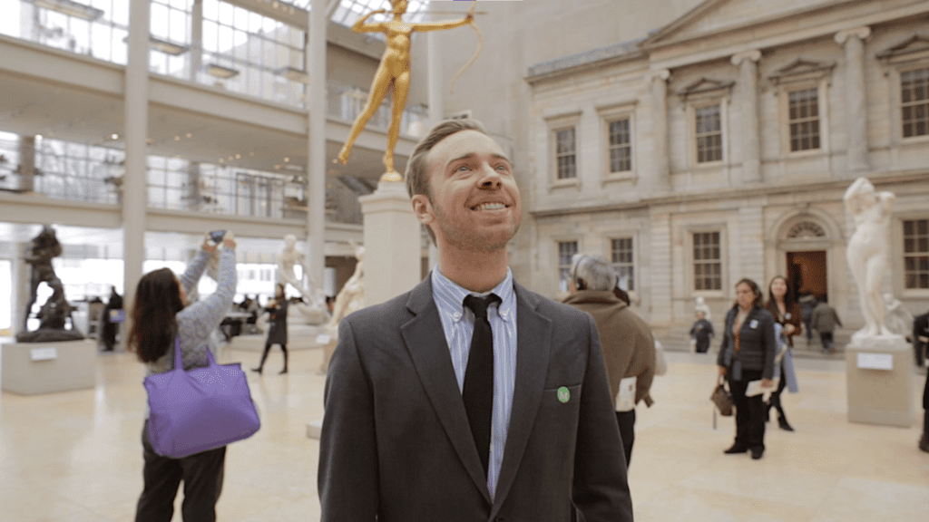 photo of Nick Gray outside the American Wing of The Met