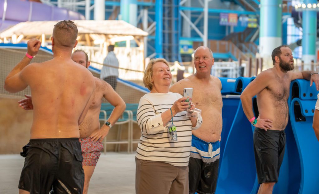 group of people at Kalahari standing inside