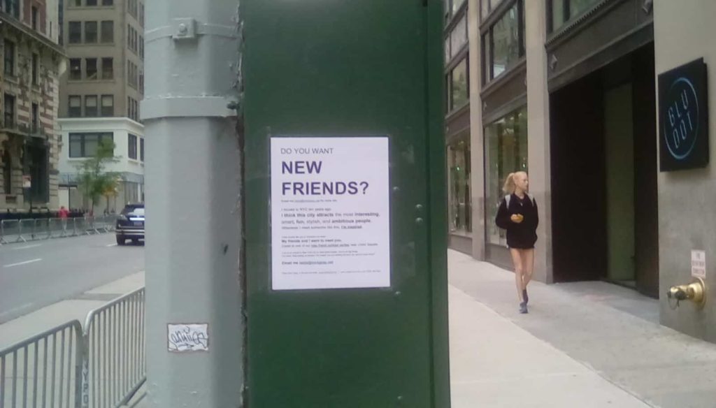 Searching For New Friends With Flyers in NYC