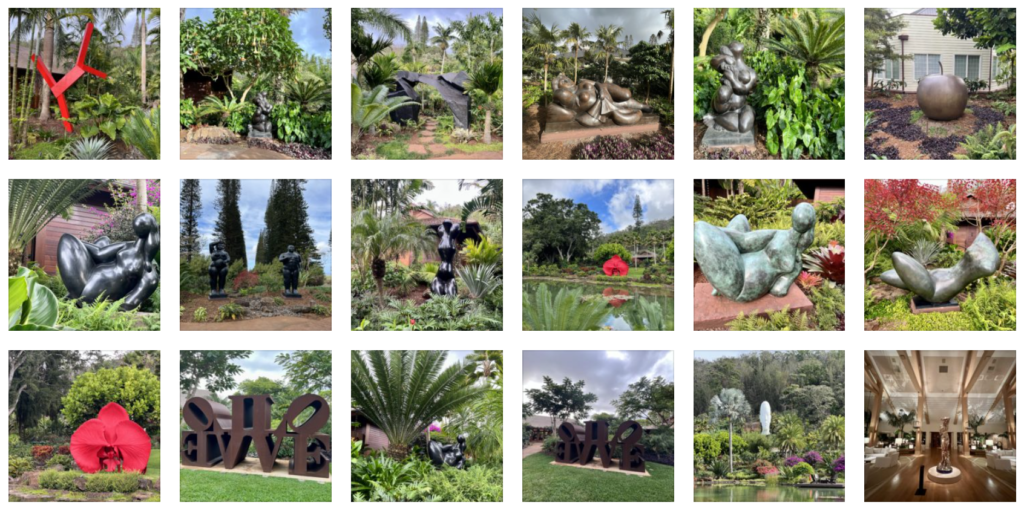 thumbnail images of sculptures on Lanai Hawaii