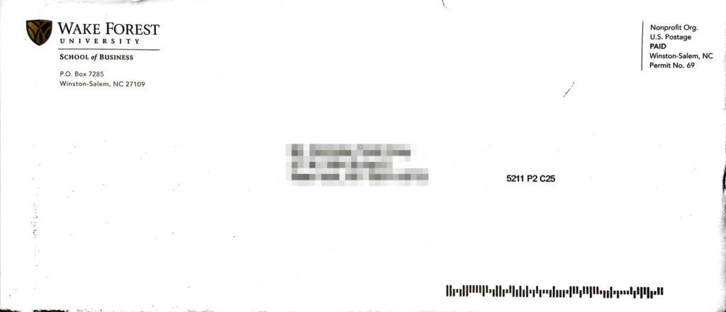 It's an envelope with my address
