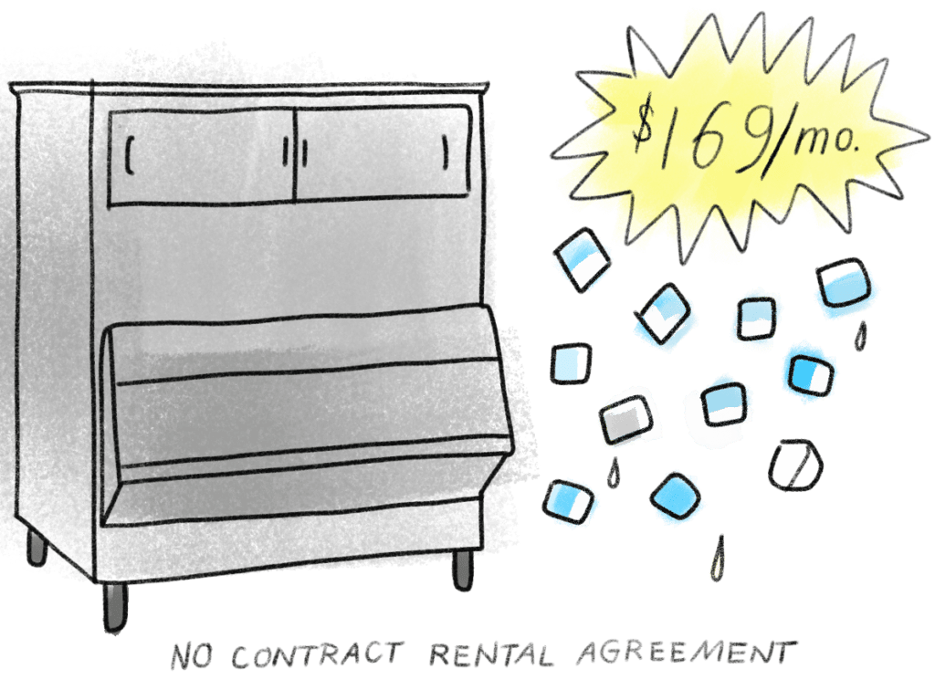 cartoon ice machine rental for restaurants