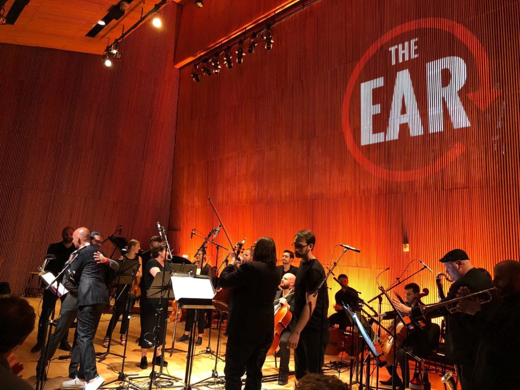 Musicians on a stage in NYC