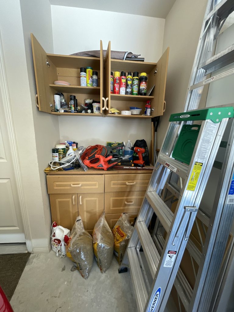 Before picture, before working with a professional organizer for garage help