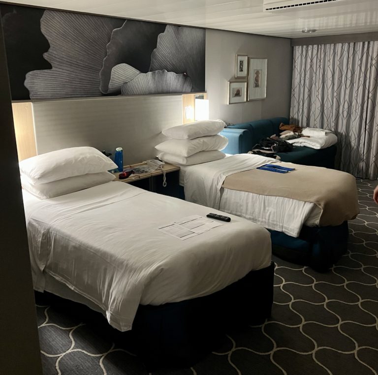bedroom on a cruise ship
