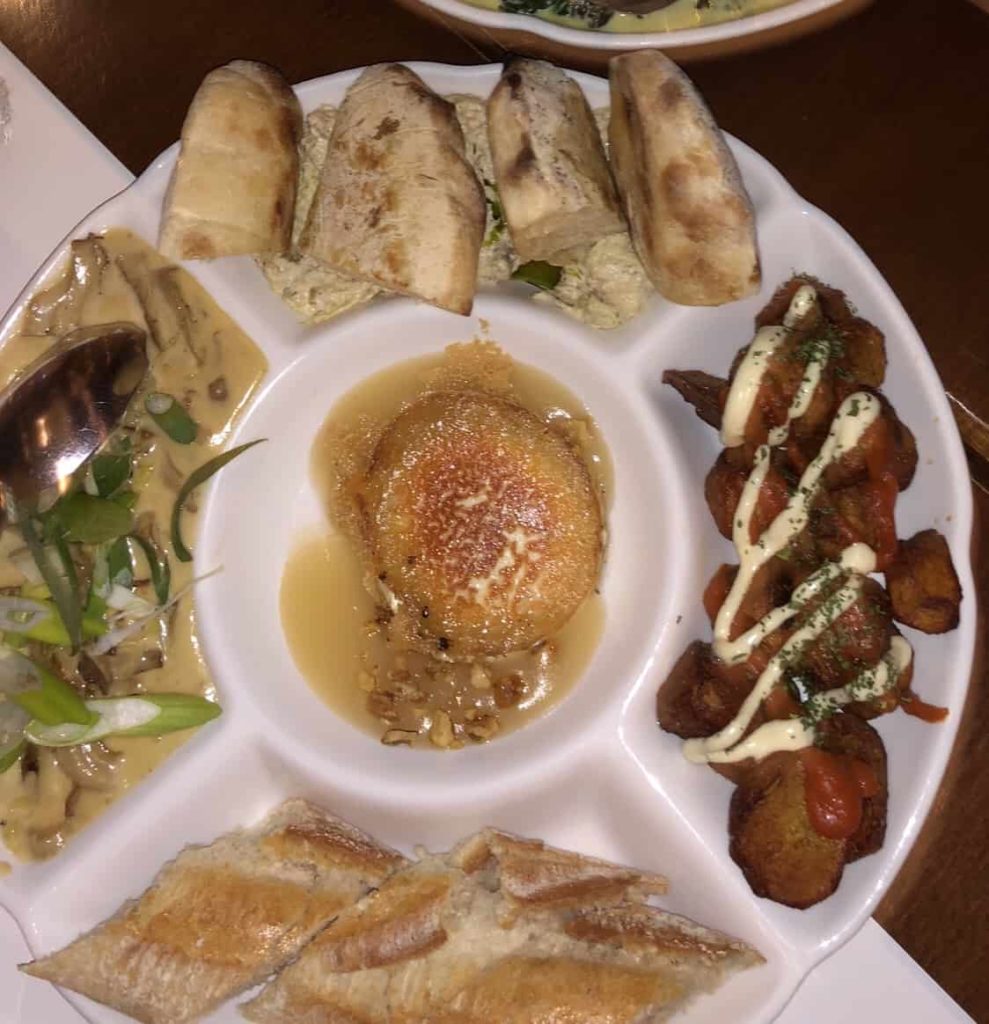 Vegetable tapas sampler at Ket Szerecsen