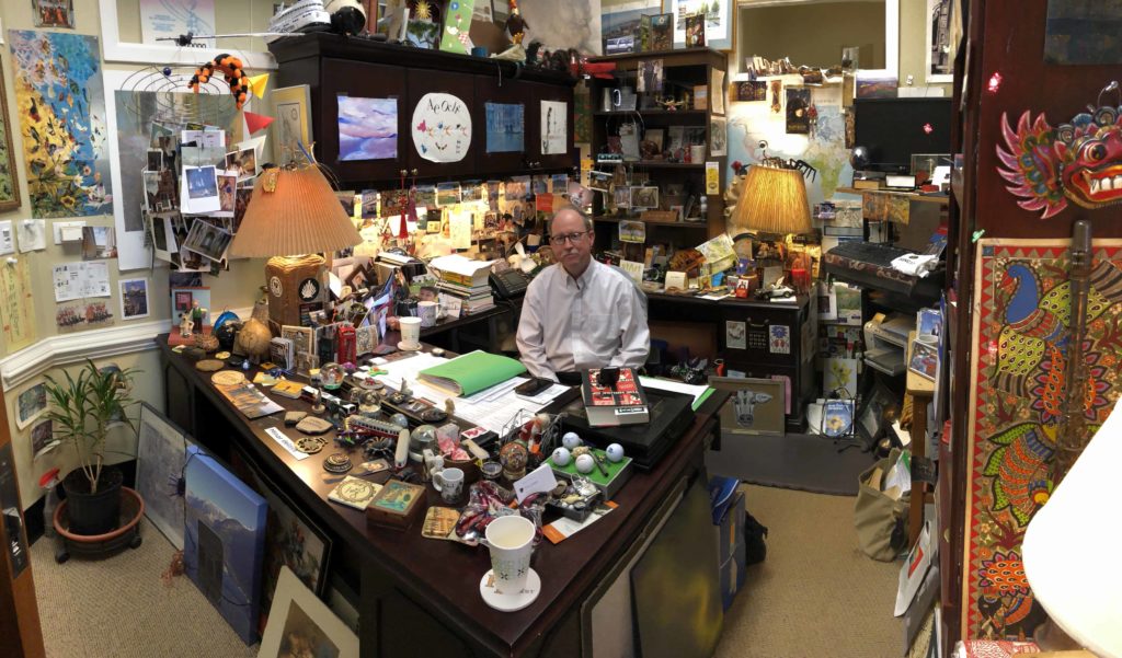 Dr Tom Phillips in his office in Reynolda Hall at the Wake Forest University