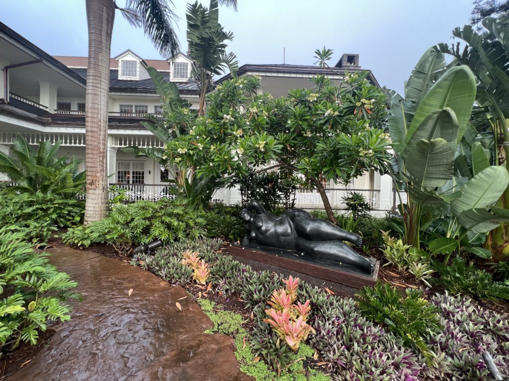wider photo of Reclining Woman by Fernando Botero in Lanai Hawaii