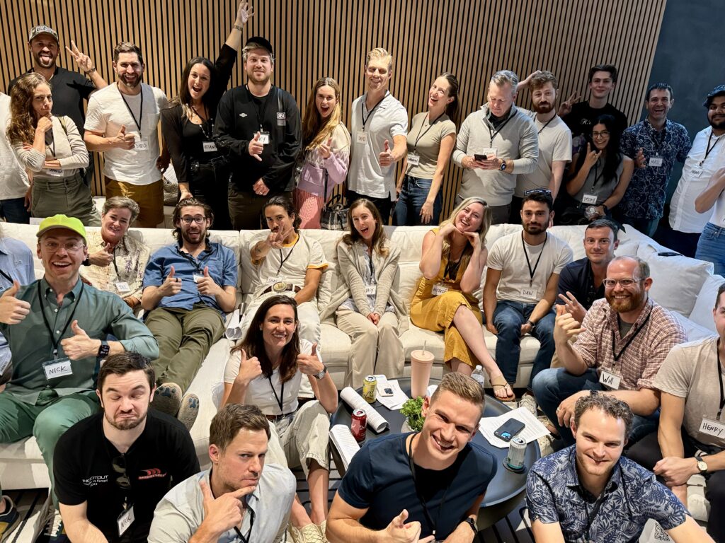 conference group photo funny faces
