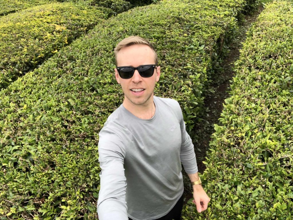 Nick Gray at the tea plantation in Azores