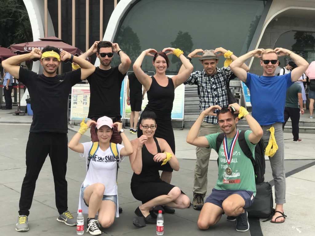 Good-looking group of travelers