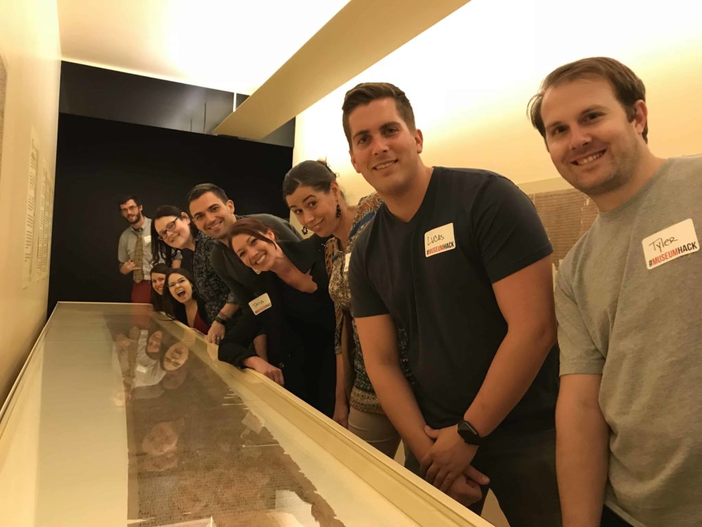 Group with private tour guide in New York City's Brooklyn Museum