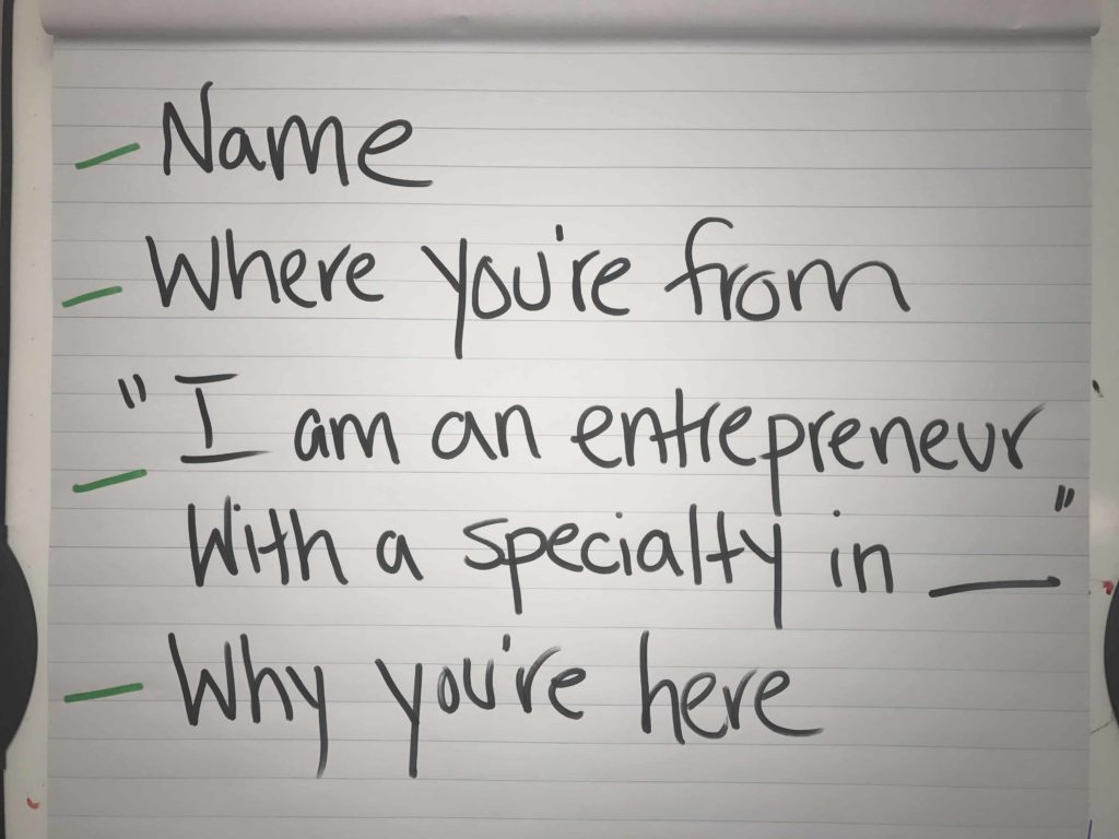 Introductions: We used this formula to introduce ourselves.