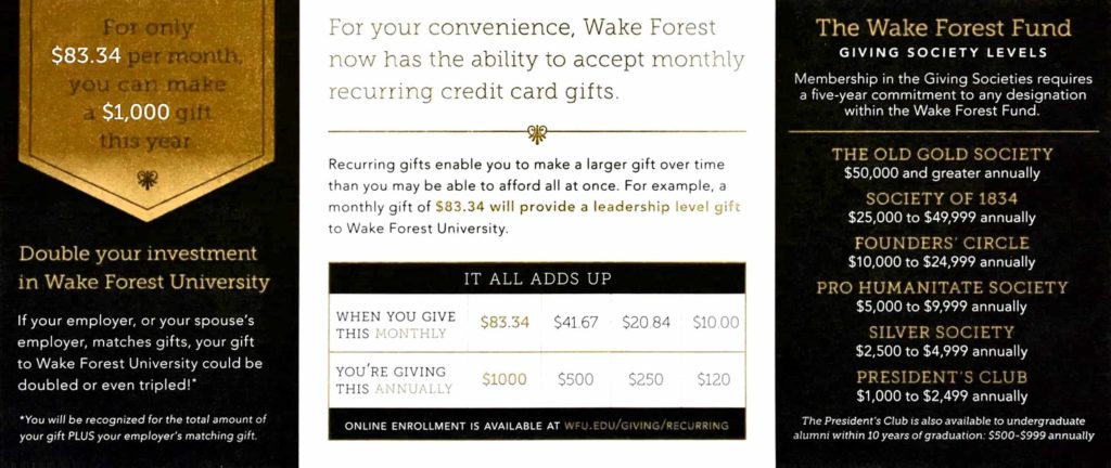 Wake Forest Fund Giving Society