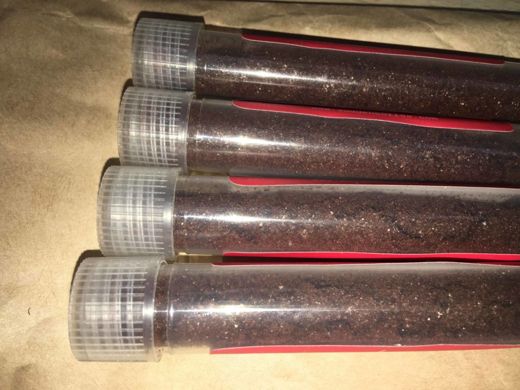 Ready-to-brew coffee crystals inside of each tube