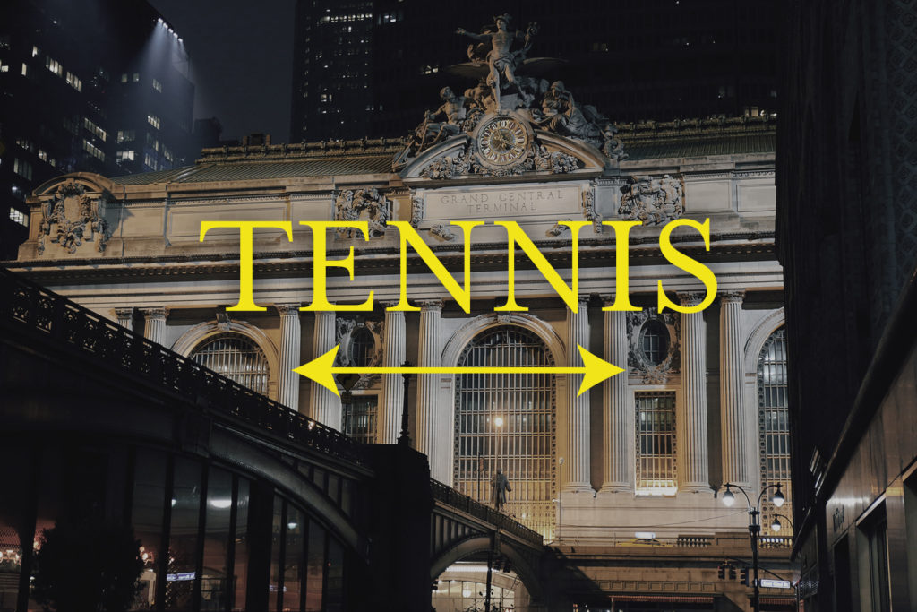 Tennis courts are located on the 4th floor of the station, around where it says "tennis" in the photo.