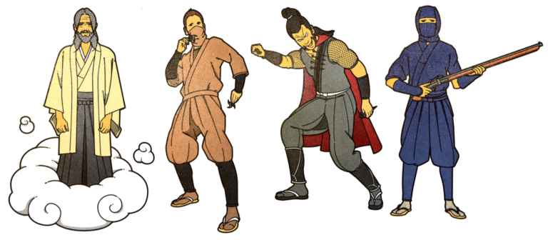A few of the ninja cartoons from the Ninja Nippon Project