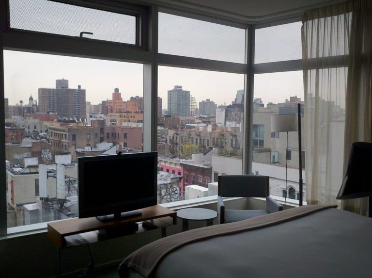 Here's a guest's view from inside a room at the old Cooper Square Hotel. The Standard East Village makes use of the sweeping urban views and picture windows of the original hotel. 