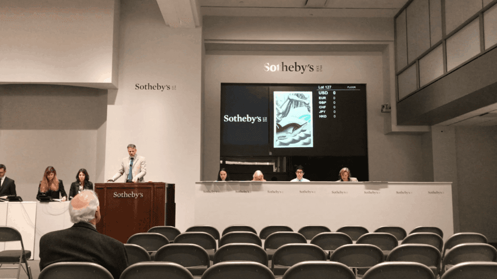 Sotheby's auction house in New York City, the room for auctions