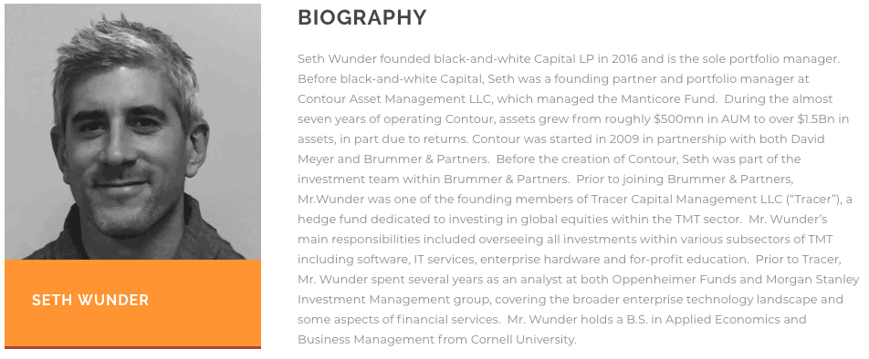 Prior to joining Brummer & Partners, Mr.Wunder was one of the founding members of Tracer Capital Management LLC (“Tracer”), a hedge fund dedicated to investing in global equities within the TMT sector