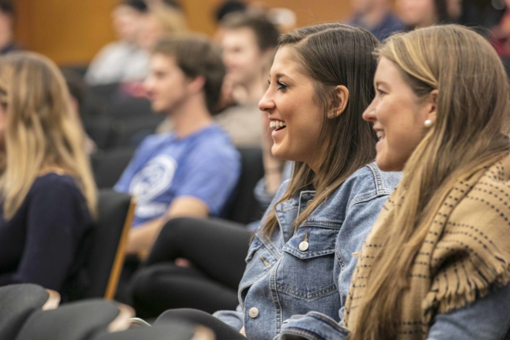 smiling students of Entrepreneurship at Wake Forest University