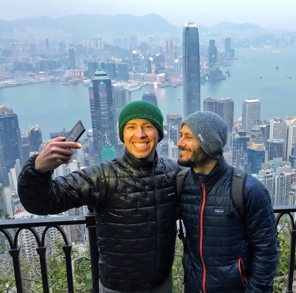 Nick Gray and Noah Kagan at the Peak in Hong Kong
