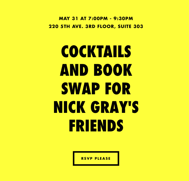 Cocktails and Book Swap for Nick Gray's Friends