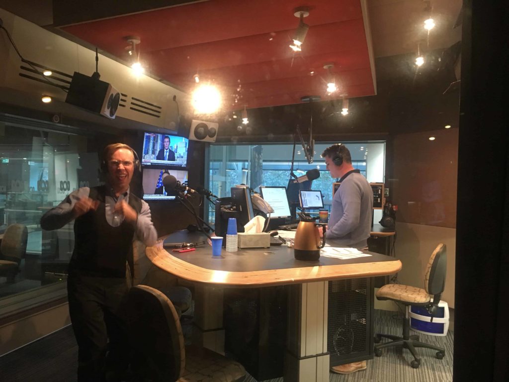 Nick Gray behind the scenes on ABC Radio