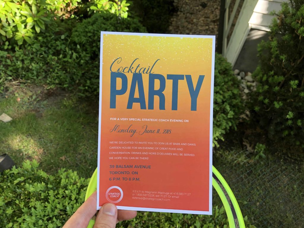 Brochure for cocktail party