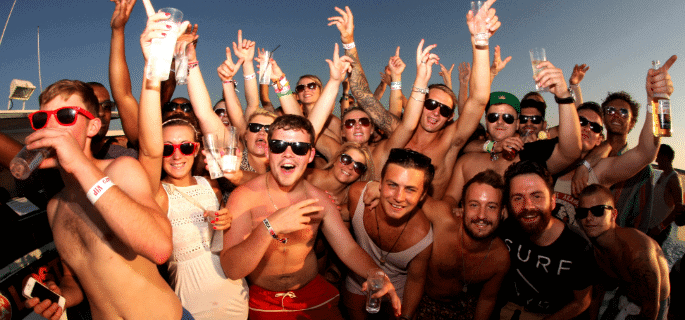 People partying and wearing sunglasses