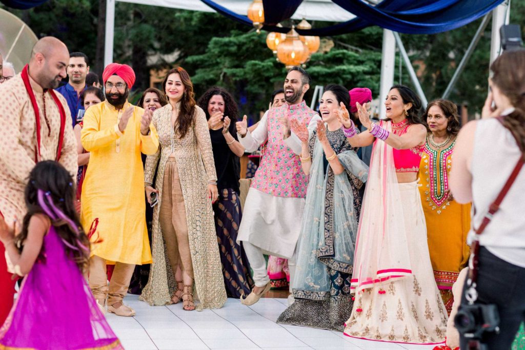 People dancing at an Indian wedding